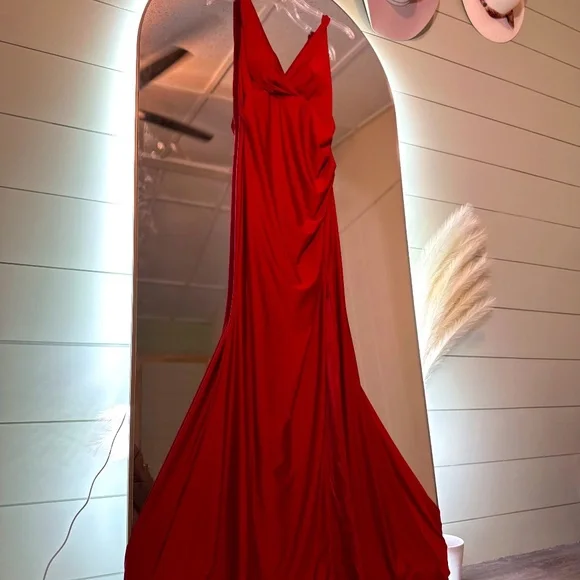 Fashion Nova | Dresses | Red Satin Maxi Dress | Poshmark